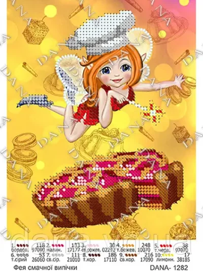 Гоблен с мъниста фея на мъфинките
